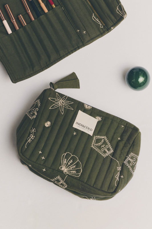 EMBROIDERED QUILTED POUCH 1
