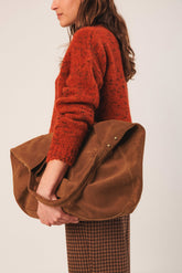 SPLIT LEATHER TOTE BAG