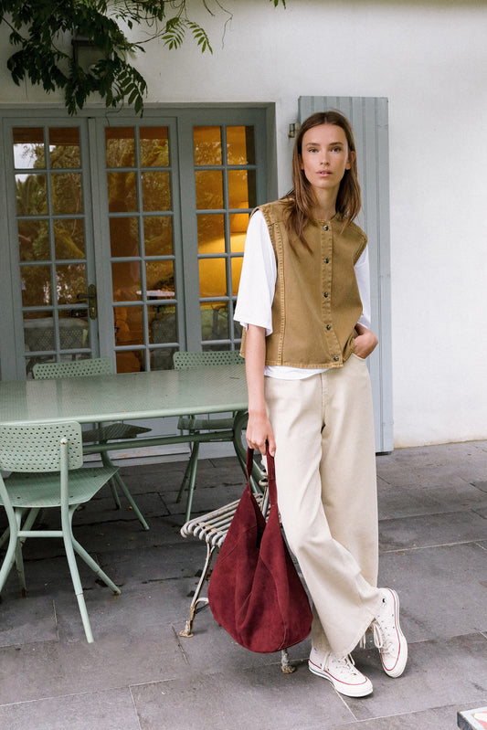 TOTE BAG EN CROÛTE DE CUIR