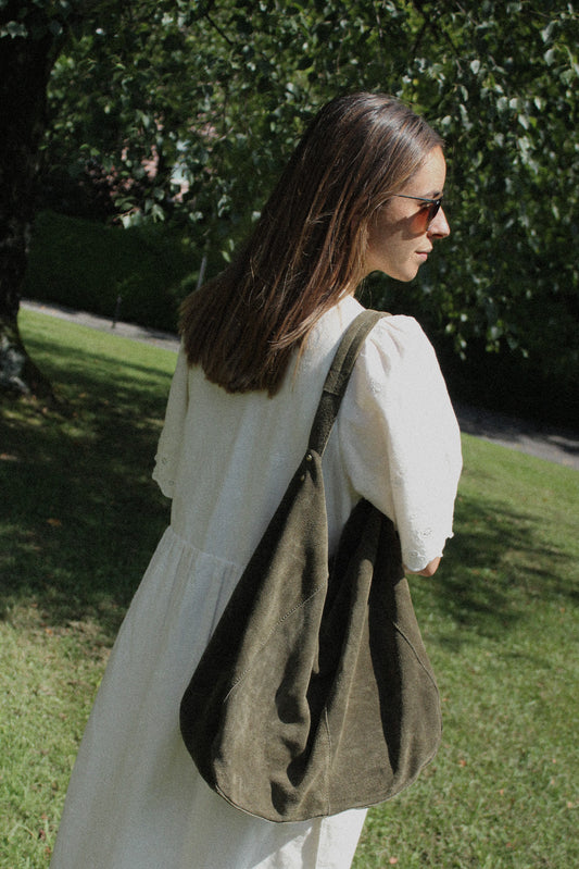 SPLIT LEATHER TOTE BAG