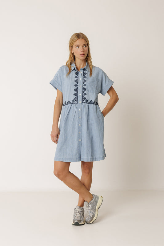 VESTIDO CAMISERO BORDADO
