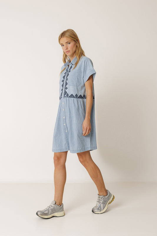 VESTIDO CAMISERO BORDADO
