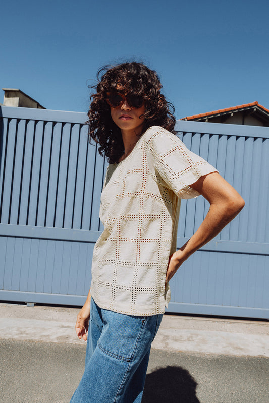 [CL] EMBROIDERED COTTON BLOUSE