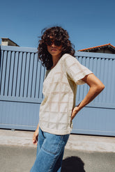 EMBROIDERED COTTON BLOUSE
