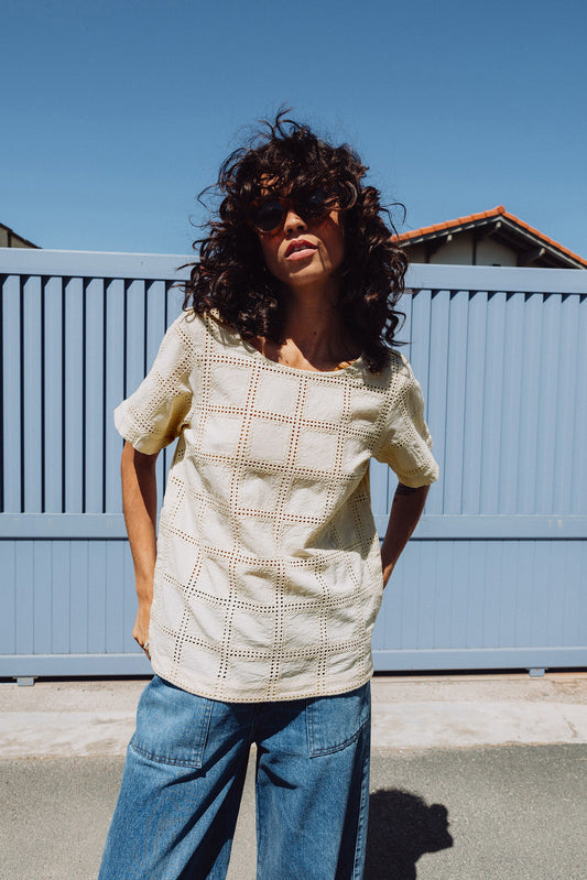 BLUSA ALGODÓN BORDADA