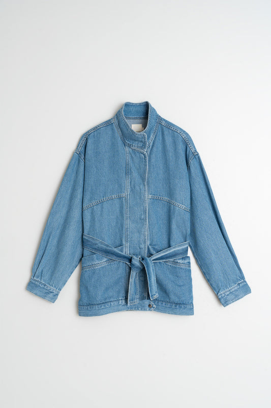 VESTE EN JEAN À LACETS