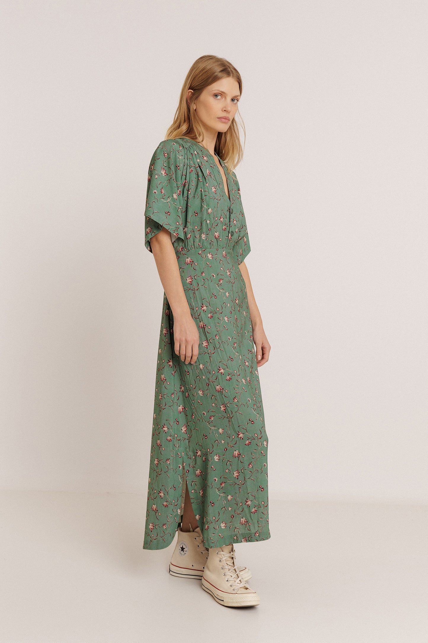 LONG FLORAL PRINT DRESS