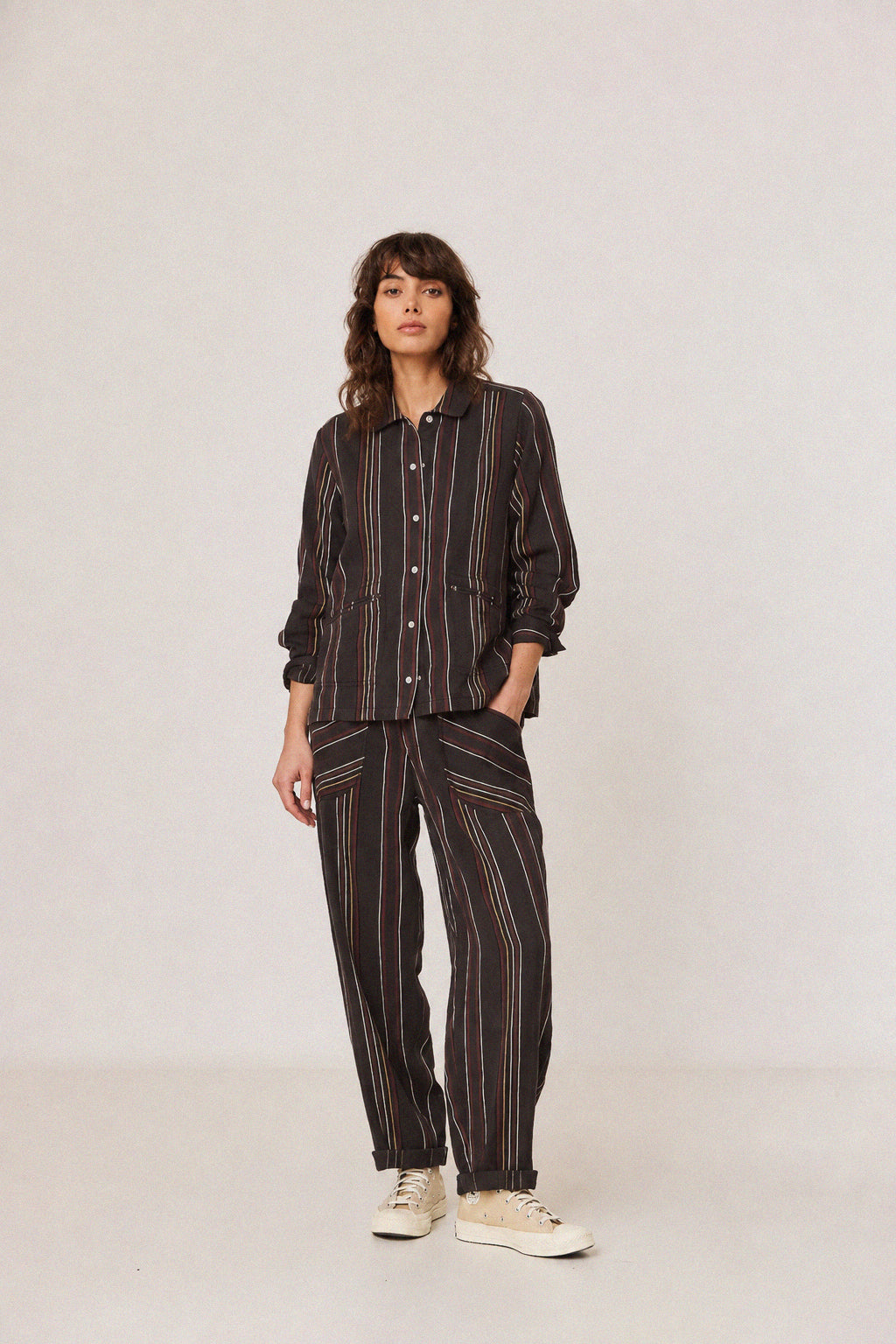 [CL] STRIPED CARROT PANTS