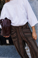 STRIPED CARROT PANTS