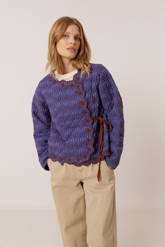 CONTRAST-EMBROIDERY QUILTED JACKET 1