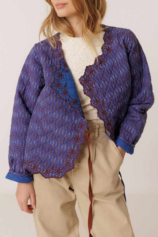 CONTRAST-EMBROIDERY QUILTED JACKET 2