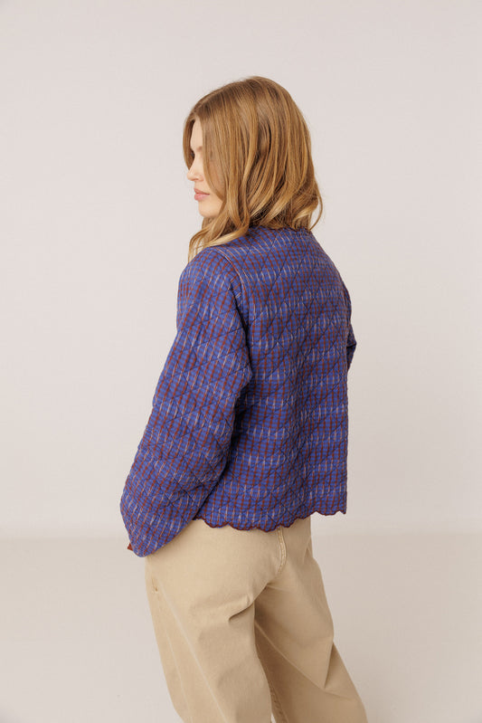 CONTRAST-EMBROIDERY QUILTED JACKET 4