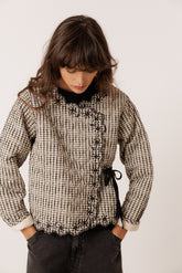 CONTRAST-EMBROIDERY QUILTED JACKET
