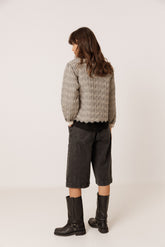 CONTRAST-EMBROIDERY QUILTED JACKET
