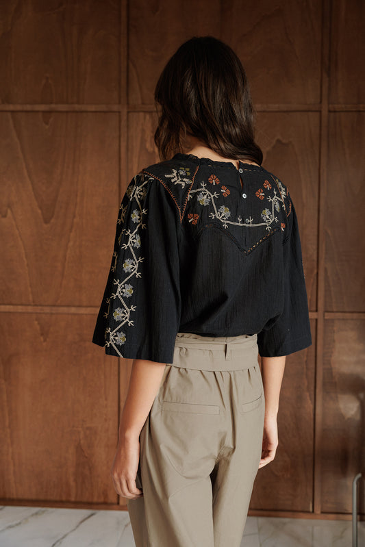 EMBROIDERED-YOKE BLOUSE 3