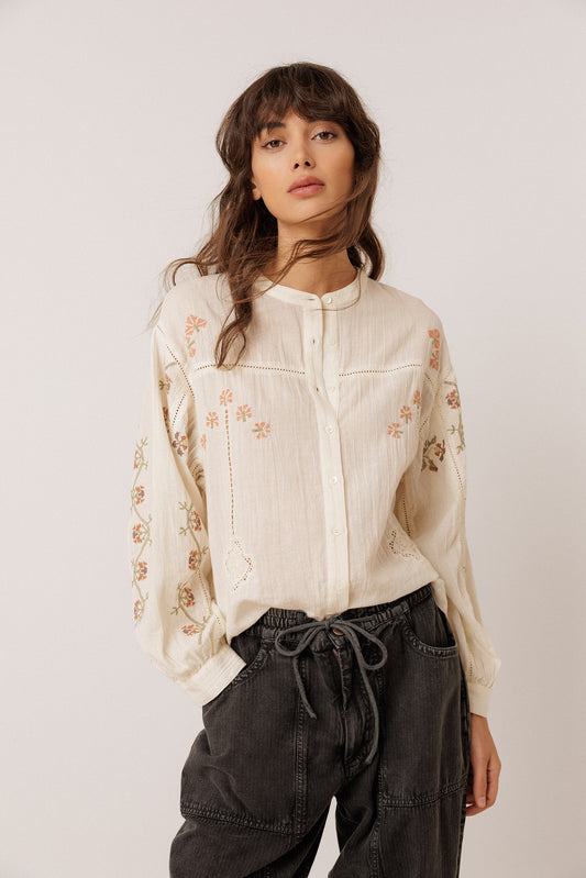VOLUMINOUS EMBROIDERED SHIRT 1