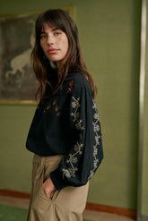 VOLUMINOUS EMBROIDERED SHIRT