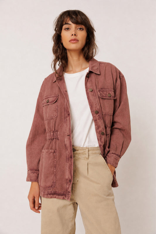 VINTAGE-WASHED HERRINGBONE JACKET 1