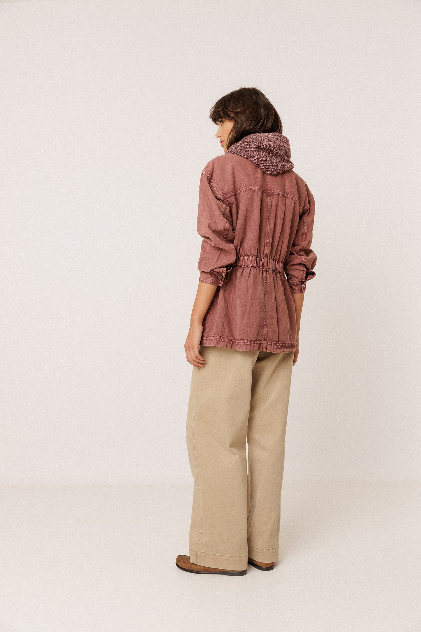 VINTAGE-WASHED HERRINGBONE JACKET