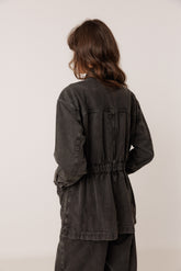 VINTAGE-WASHED HERRINGBONE JACKET