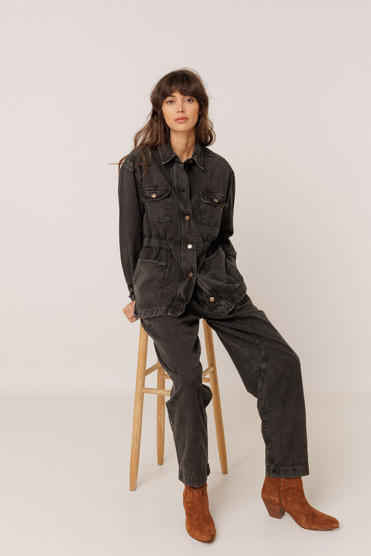VINTAGE-WASHED HERRINGBONE JACKET 5
