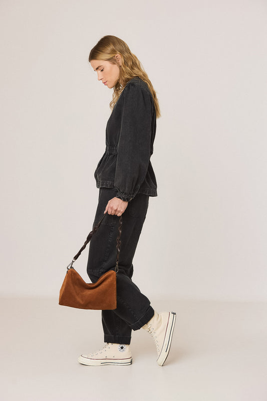 BALLOON-SLEEVE HERRINGBONE SHIRT 4