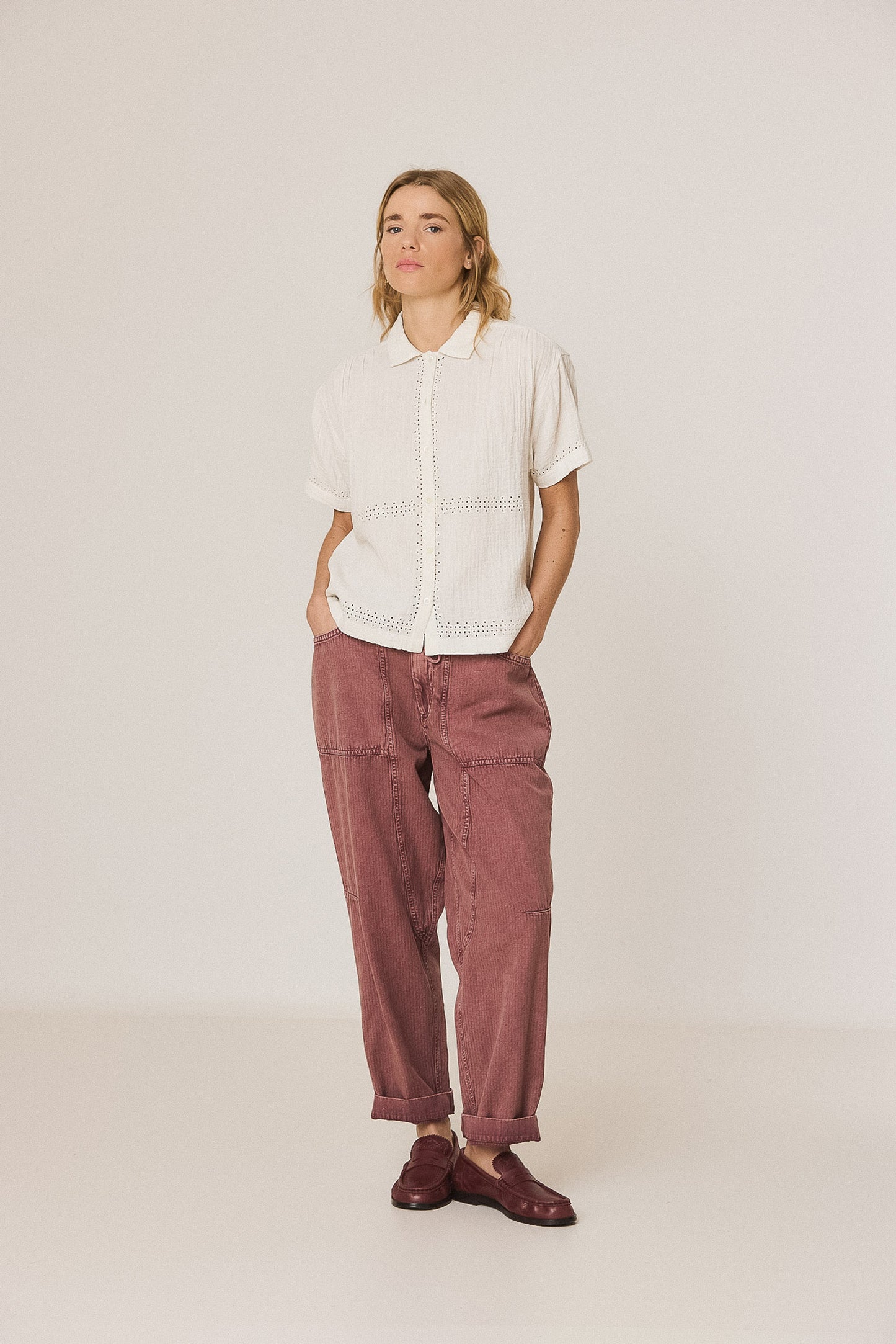 HERRINGBONE CARROT PANTS