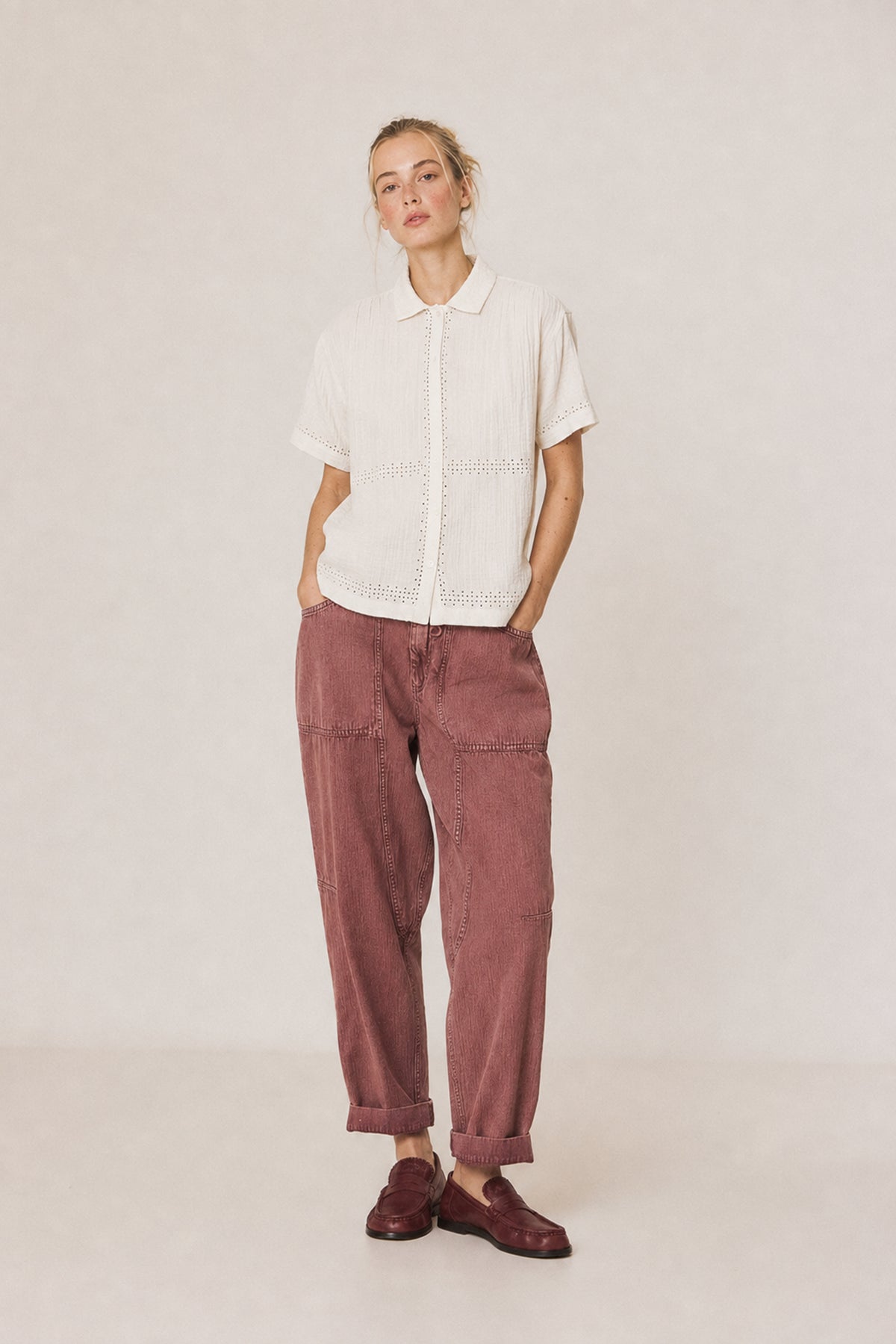 [CL] HERRINGBONE CARROT PANTS