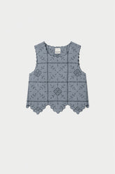 PERFORATED-EMBROIDERY TOP