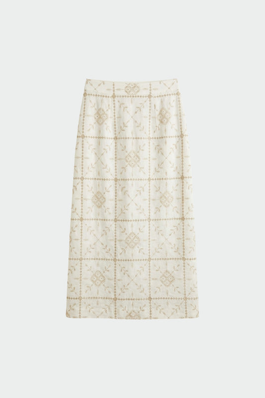 PERFORATED-EMBROIDERY PENCIL SKIRT 6