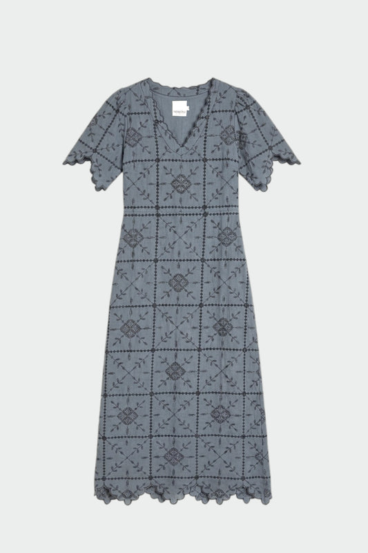 PERFORATED-EMBROIDERY MIDI DRESS 6