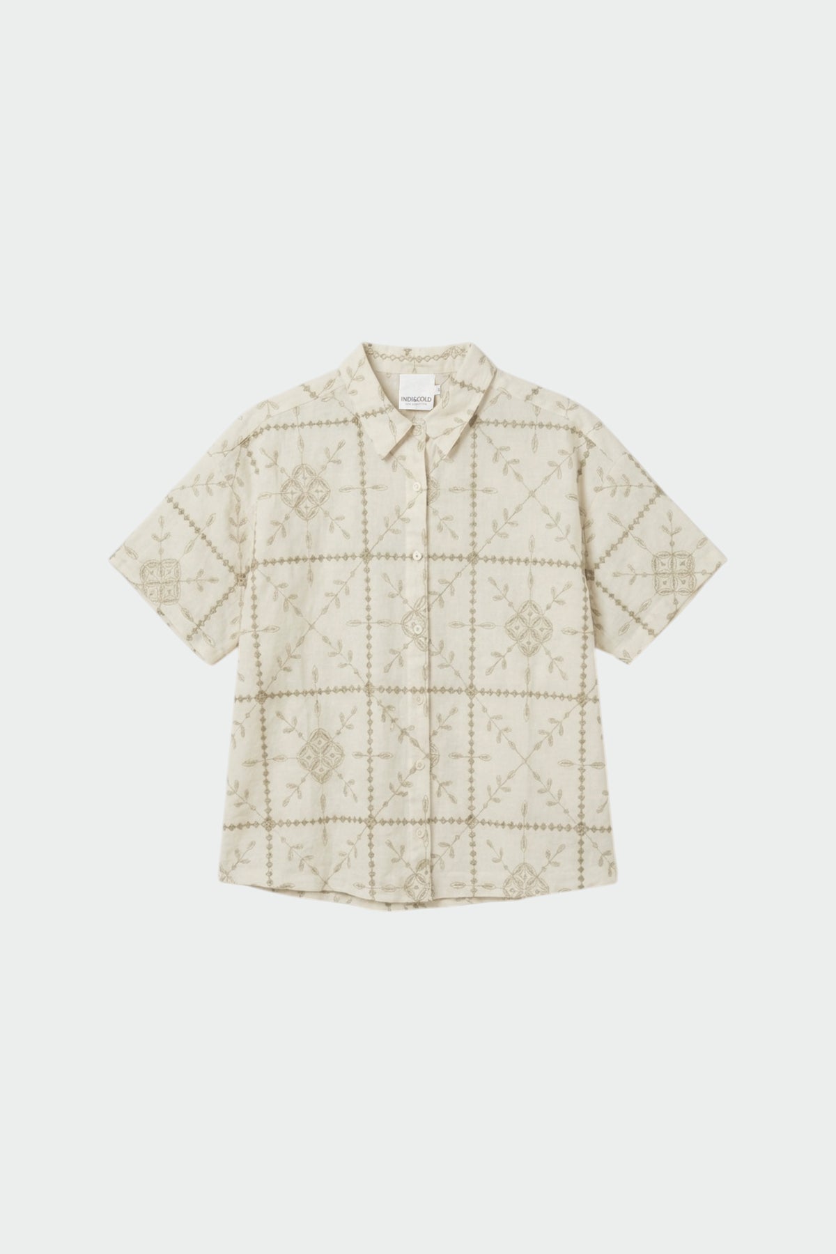 EMBROIDERED SHIRT + TERRYCLOTH SKIRT