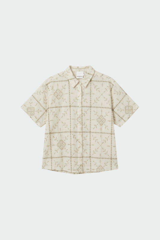 EMBROIDERED SHIRT + TERRYCLOTH SKIRT 4
