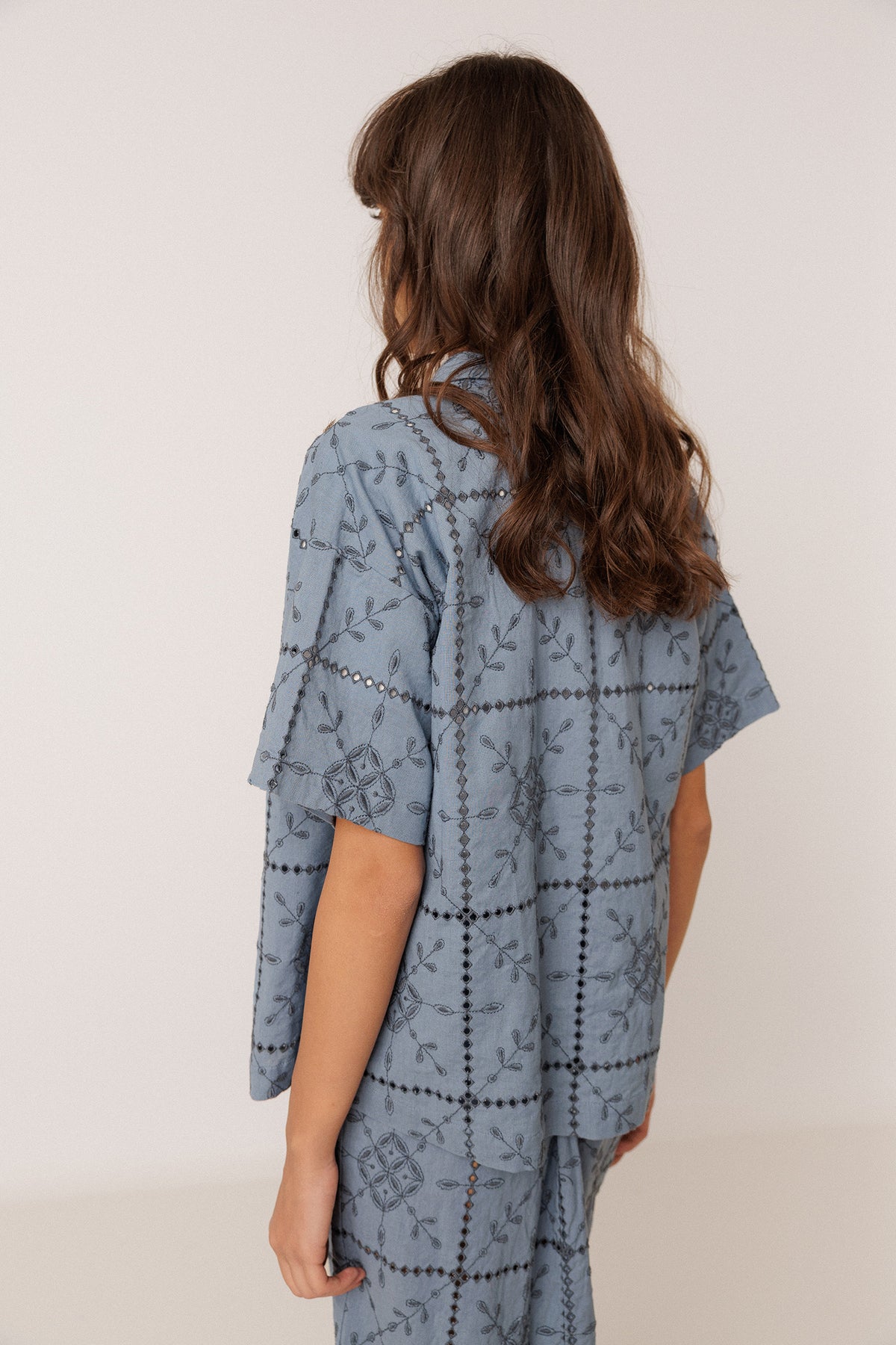 MIA PERFORATED-EMBROIDERY SHIRT