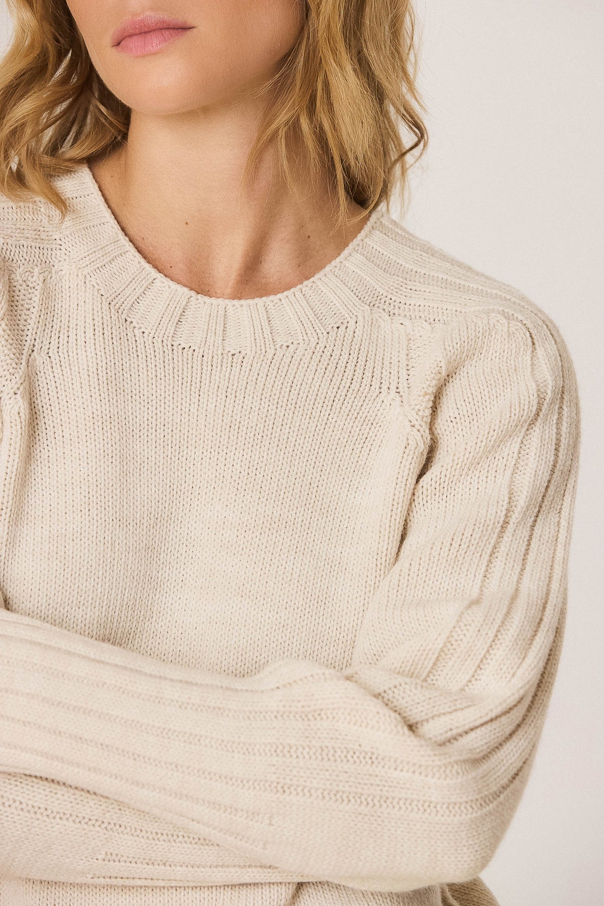 BASIC INVERTED-TEXTURE SWEATER
