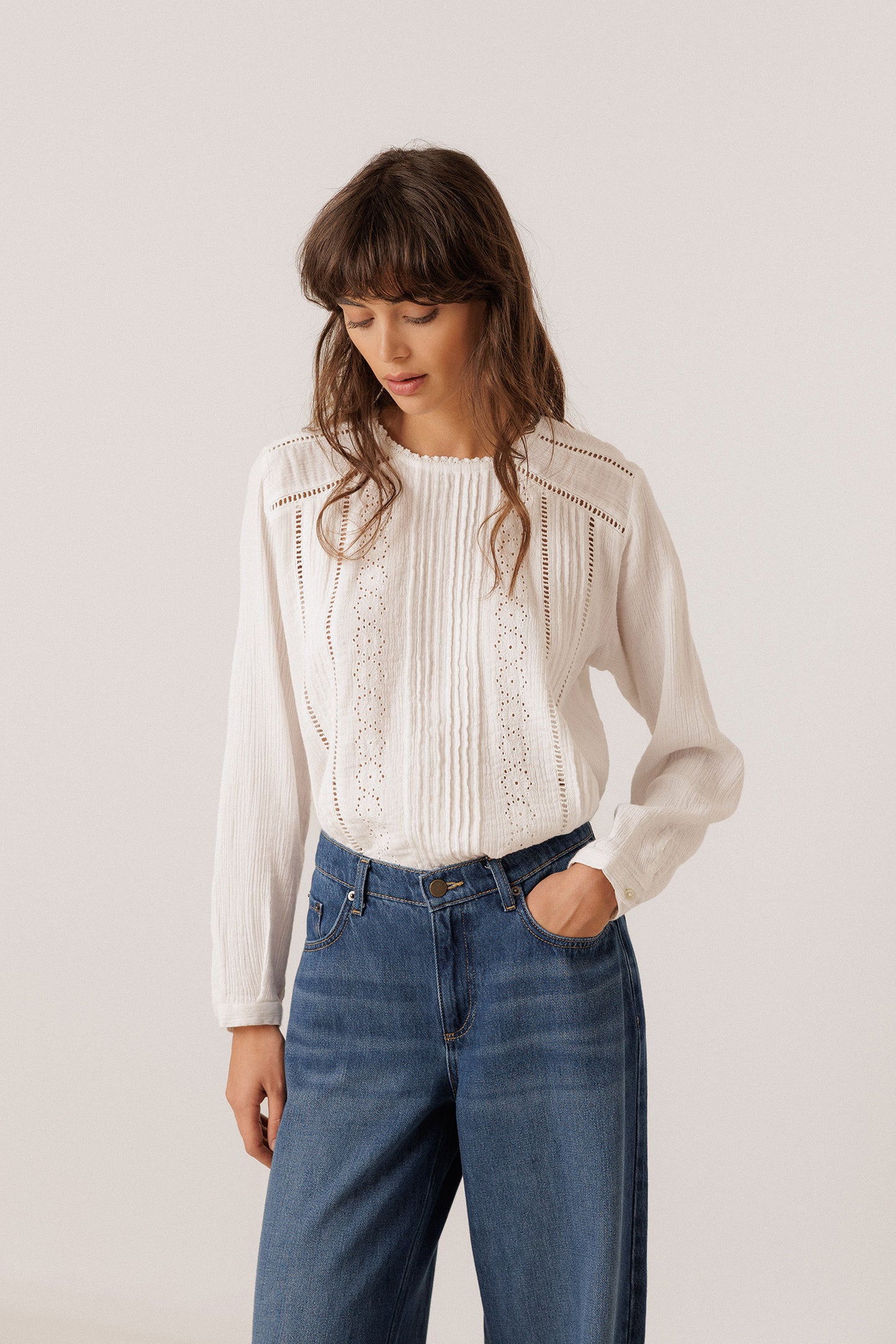 ROMANTIC DOUBLE-GAUZE BLOUSE