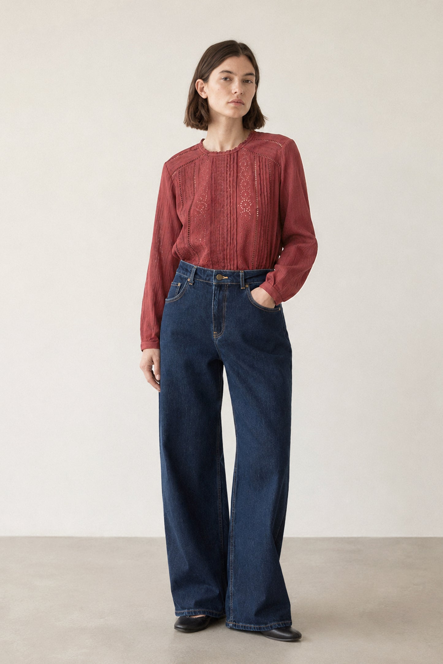 ROMANTIC DOUBLE-GAUZE BLOUSE