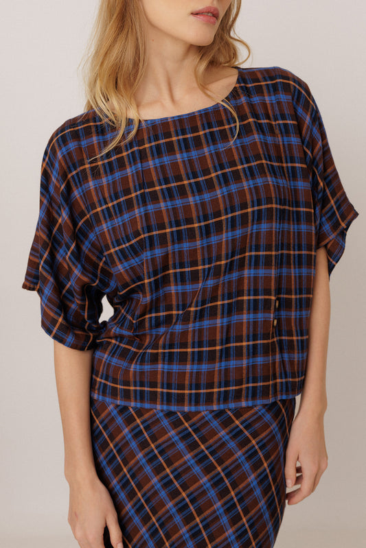 BLUSA CORTA CUADROS MULTICOLOR 5