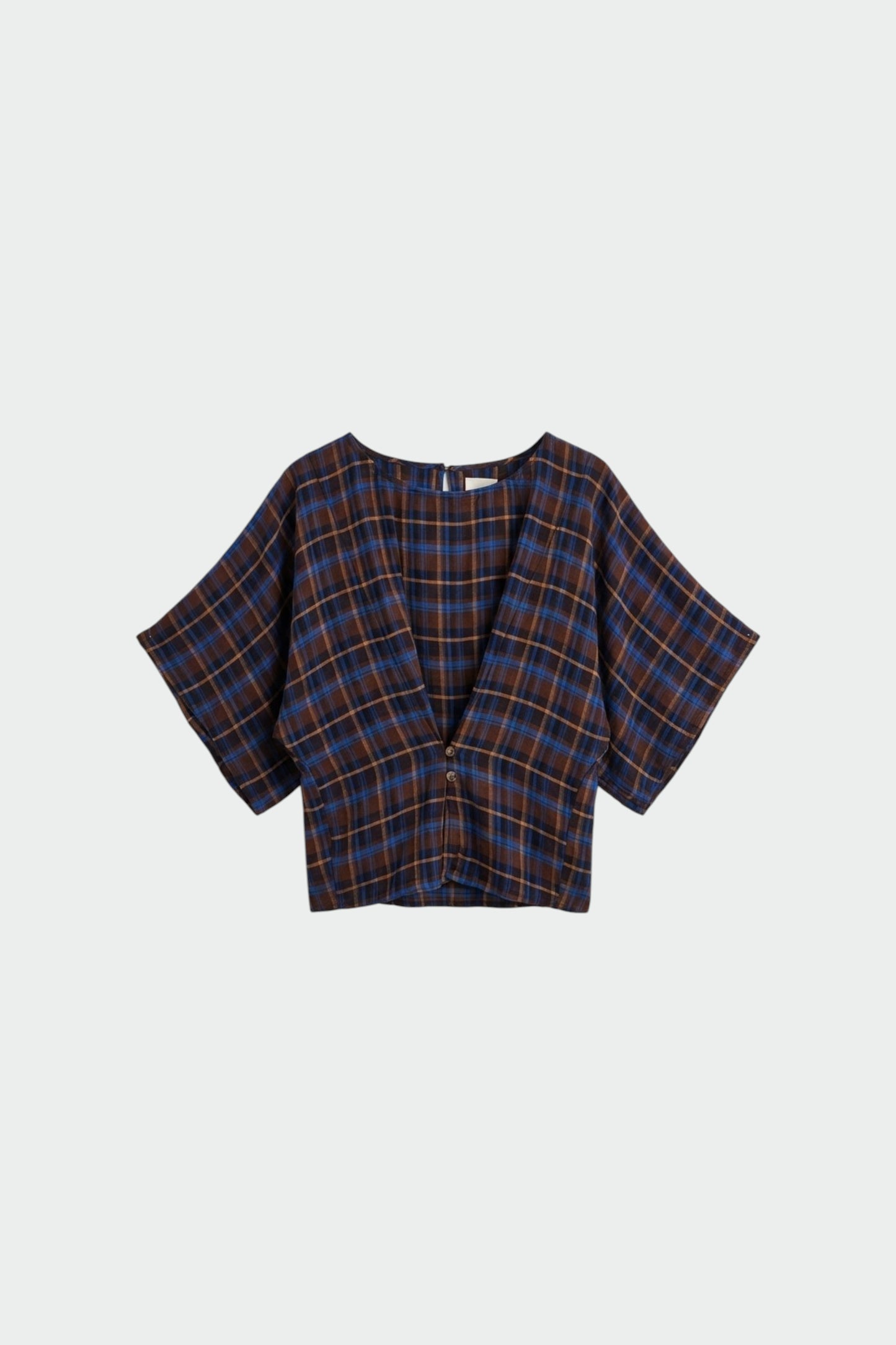 BLUSA CORTA CUADROS MULTICOLOR
