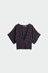 BLUSA CORTA CUADROS MULTICOLOR