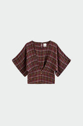 BLUSA CORTA CUADROS MULTICOLOR