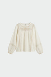 COMBINATION BLOUSE WITH CONTRAST EMBROIDERY
