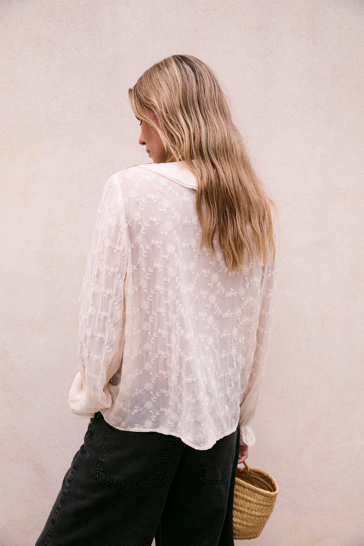EMBROIDERED ROMANTIC RUFFLE SHIRT