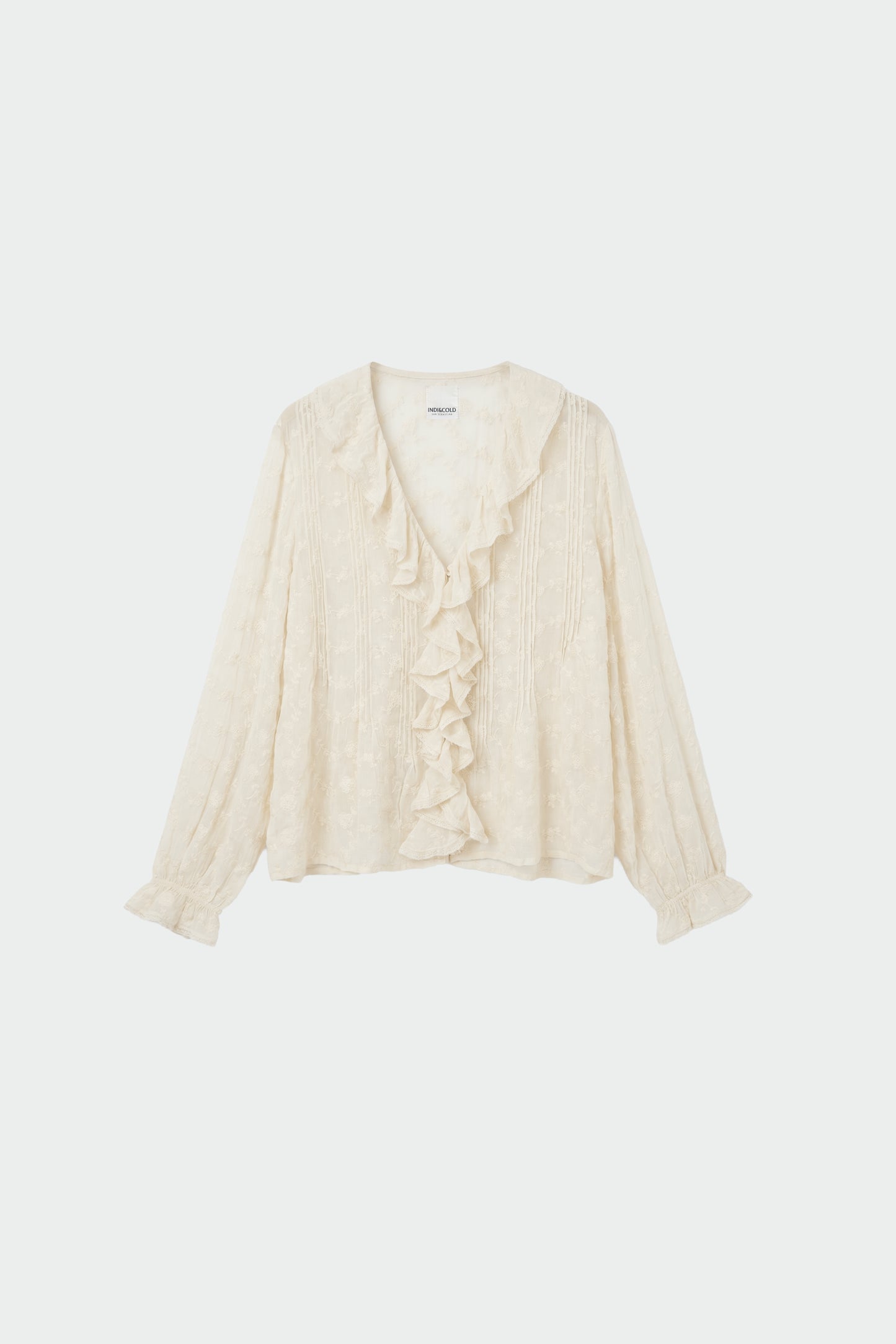 EMBROIDERED ROMANTIC RUFFLE SHIRT
