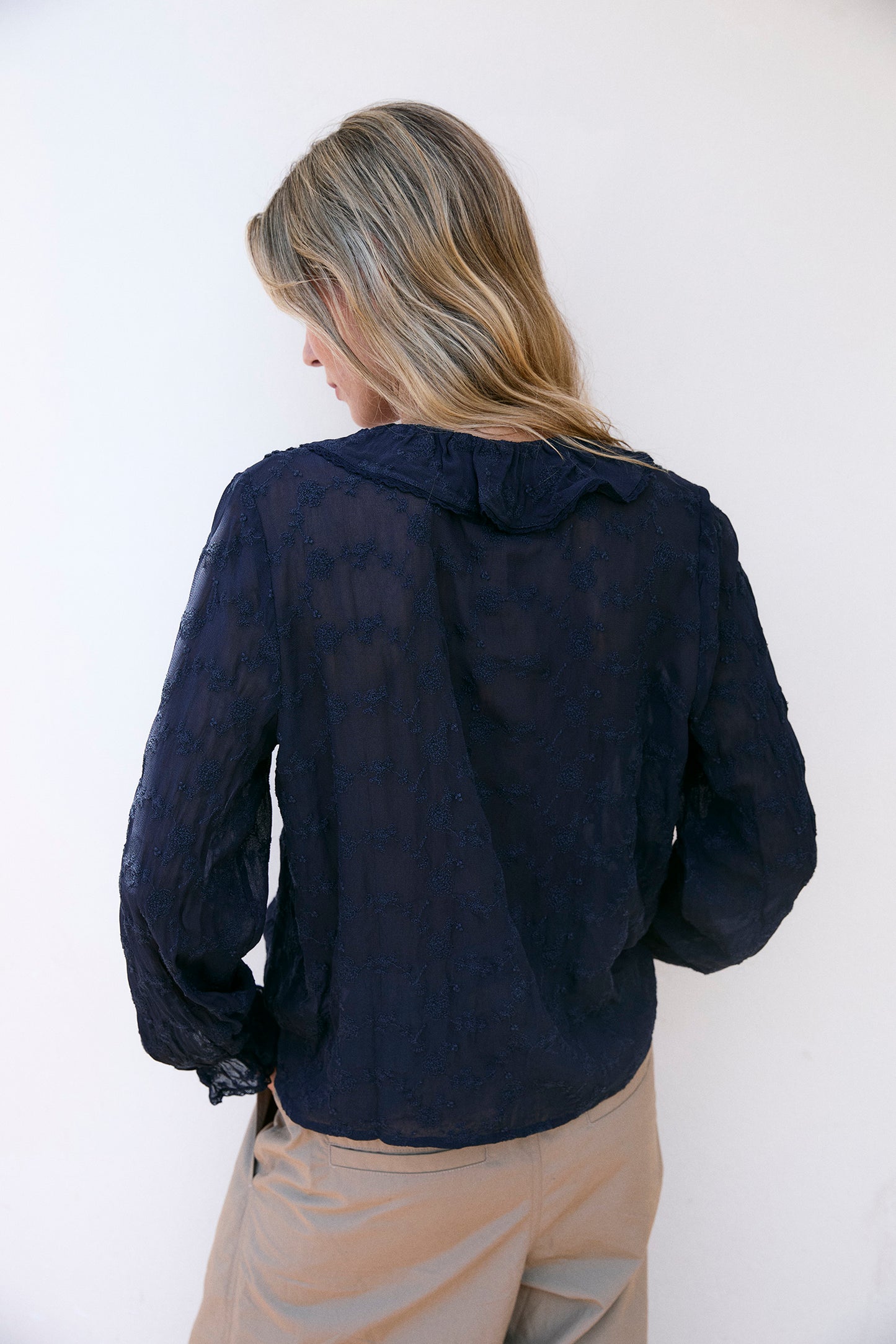 EMBROIDERED ROMANTIC RUFFLE SHIRT