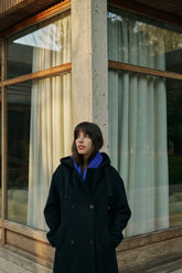 WOOL MAXI COAT WITH HOOD