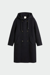 WOOL MAXI COAT WITH HOOD