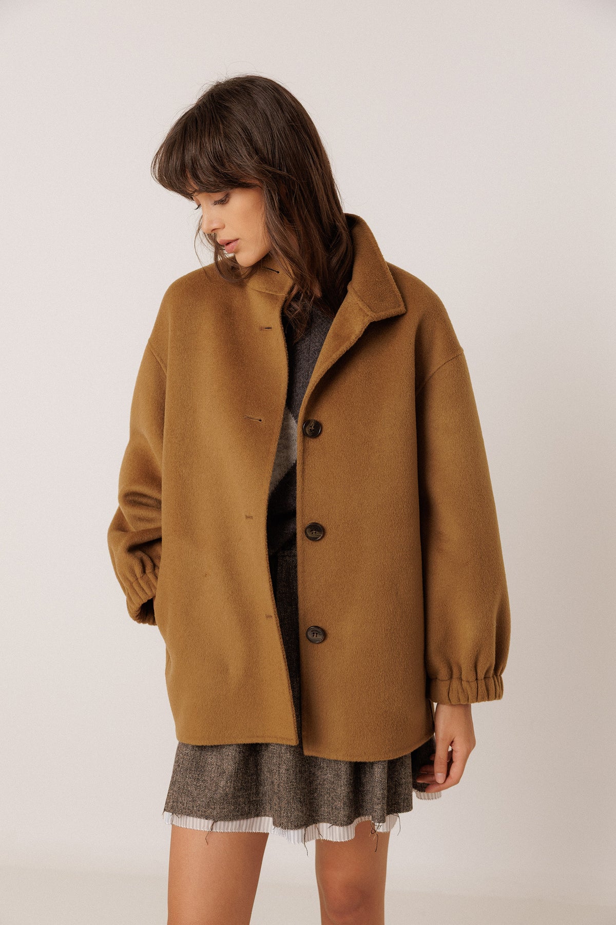 CHAQUETÓN LANA EFECTO BOMBER