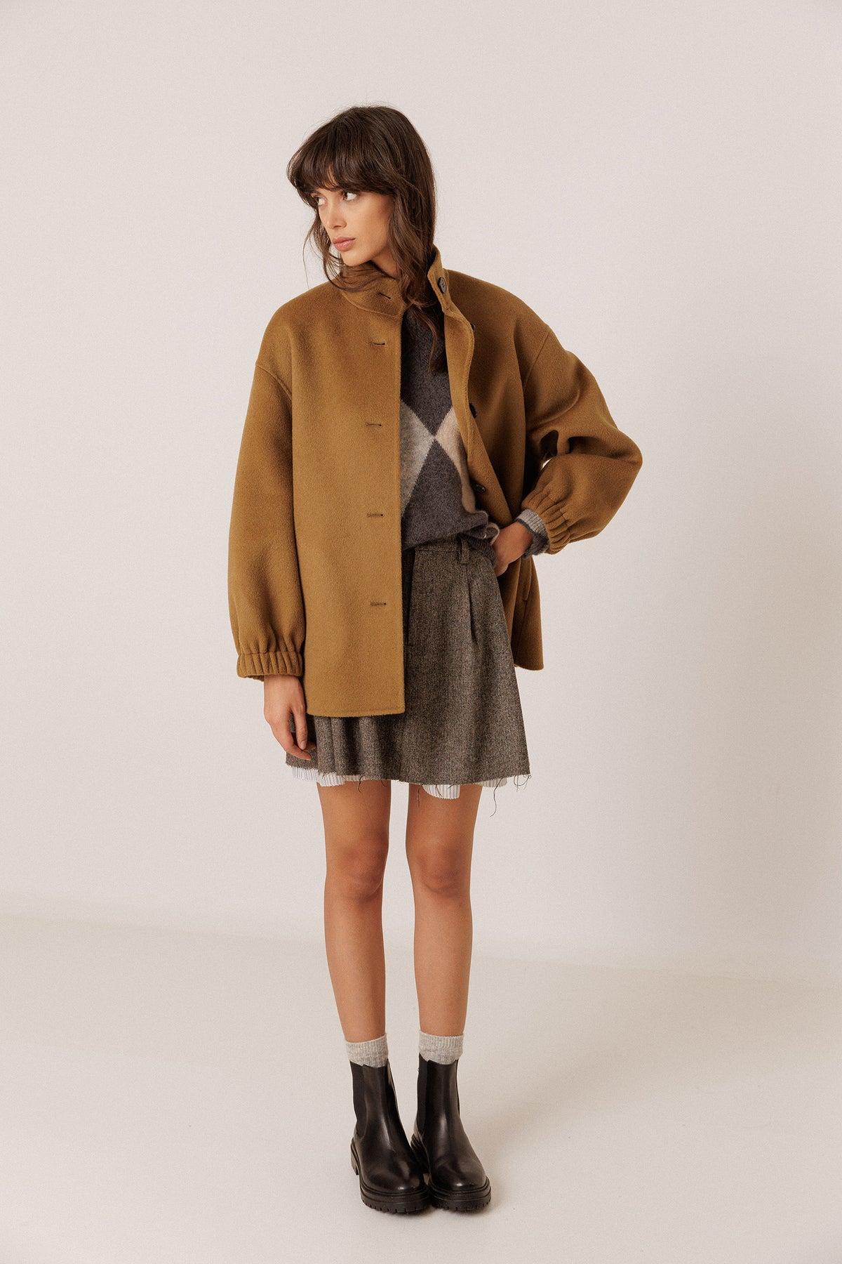 CHAQUETÓN LANA EFECTO BOMBER