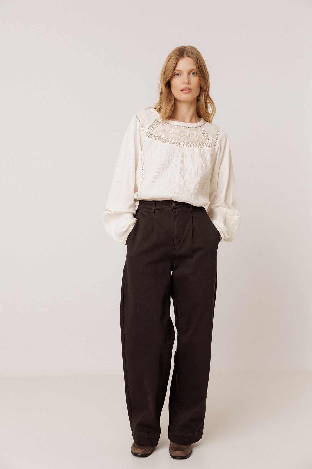 [CL] WIDE-LEG COTTON PANTS